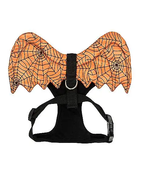 Spirit Halloween Orange Web Wings Pet Harness 4 Spirit Halloween Orange Web Wings Pet Harness - Image 2