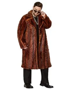 Spirit Halloween Faux Fur Coat -Spooky Costume Store 07521479 g