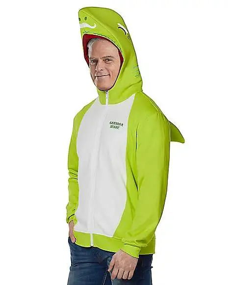 Spirit Halloween Adult Grandpa Shark Costume Hoodie - Baby Shark 3 Spirit Halloween Adult Grandpa Shark Costume Hoodie - Baby Shark