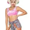 Spirit Halloween Velour Harley Quinn Crop Top - Birds Of Prey -Spooky Costume Store 07563075 a