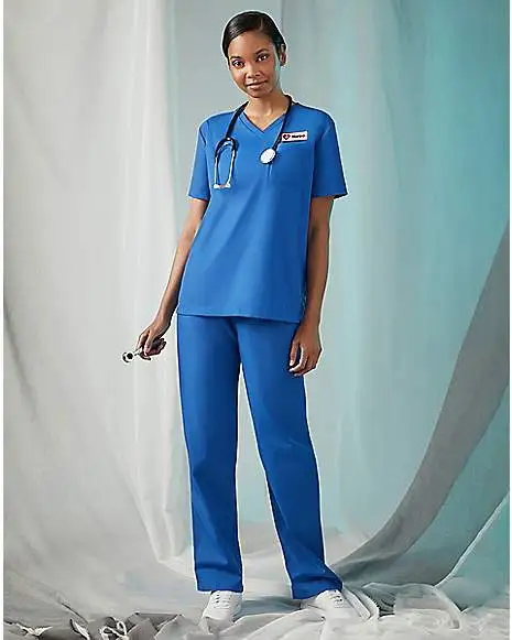 Spirit Halloween Adult Blue Medical Scrubs Costume 3 Spirit Halloween Adult Blue Medical Scrubs Costume