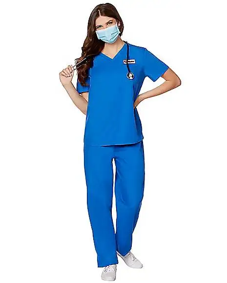 Spirit Halloween Adult Blue Medical Scrubs Costume 4 Spirit Halloween Adult Blue Medical Scrubs Costume - Image 2