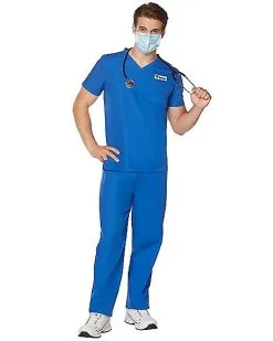 Spirit Halloween Adult Blue Medical Scrubs Costume 8 Spirit Halloween Adult Blue Medical Scrubs Costume -Spooky Costume Store 07574312 c